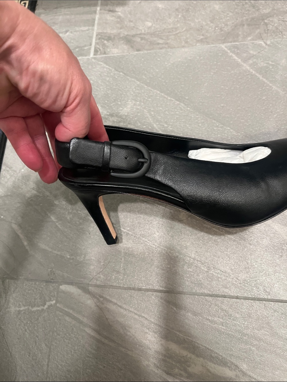 Vince Black Leather Square-Toe Slingback Mules - Picture 4 of 7